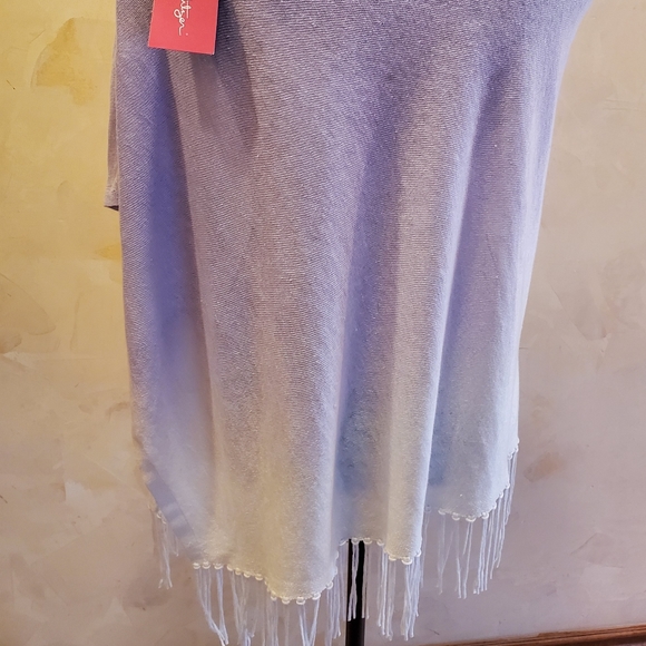 LILLY PULITZER MARIN OMBRE SWEATER WRAP FRINGED LILAC VERBEN BEACH BLISS ONE SIZ - Picture 13 of 16